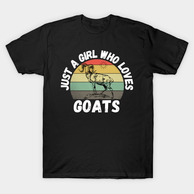 Just A Girl Who Loves Goats, Cute Colorful Goat T-Shirt by JustBeSatisfied